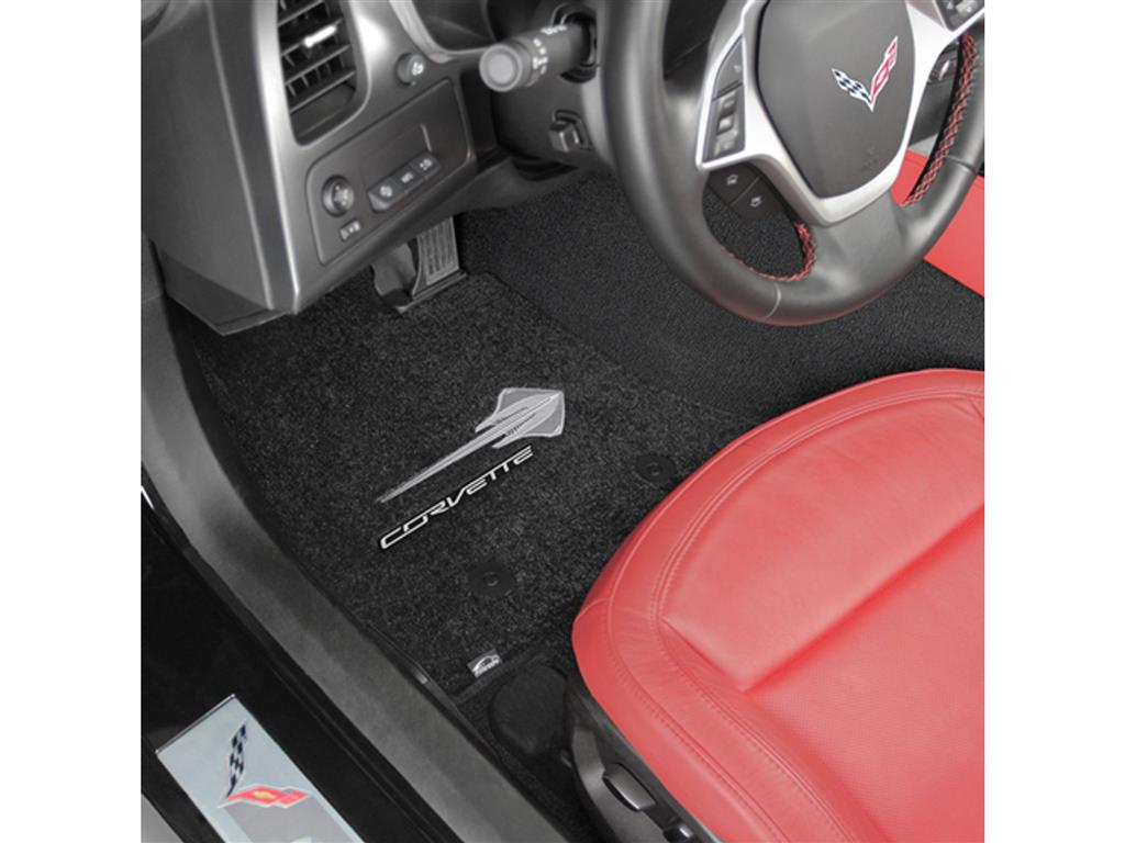 2014-2019 Floor Mat-C7 Stingray Emblem & Silver Corvette Script - Lloyd Design