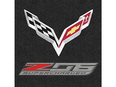 2015-2019 Black Z06 Supercharged Cargo Mat With Crossflag Emblem By Lloyd Design