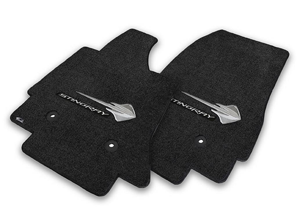 2014-2019 Floor Mat-C7 Stingray Emblem & Silver Stingray Script - Lloyd Design