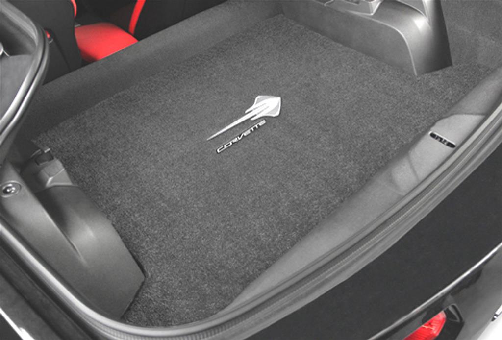 2014-2019 Black Cargo Mat - C7 Stingray Emblem And Silver Corvette Script