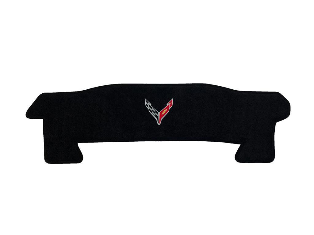 2020-2027 C8 Corvette Convertible Crossflag Emblem Black Rear Trunk Mat
