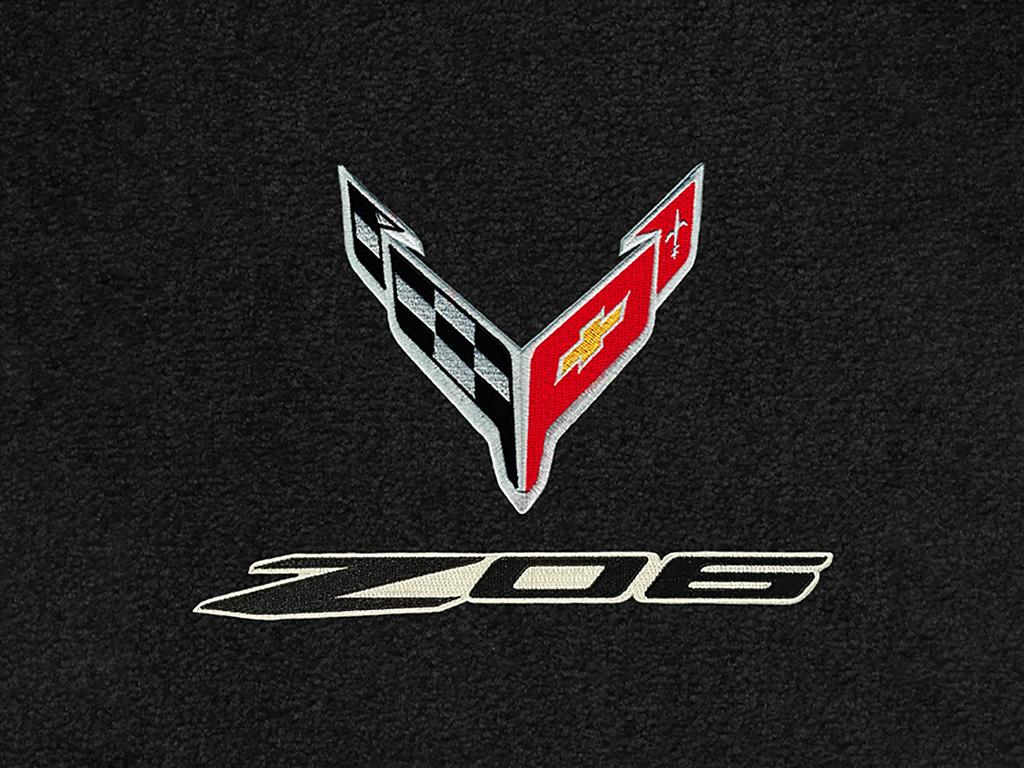 2023 Lloyds Black Z06 Black/Silver Logo with Crossflags Floor Mats
