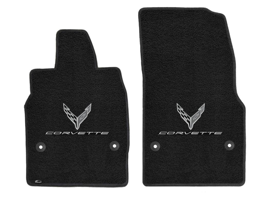 2020-2027 Ebony / Black Lloyds C8 Monochromatic Emblem & Script Floor Mats