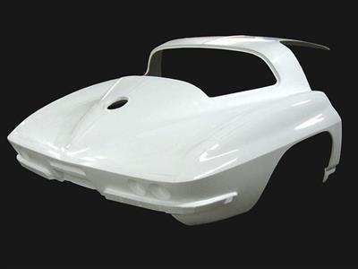 63-66 Rear End - Coupe 1 Piece With Roof Hand Layup