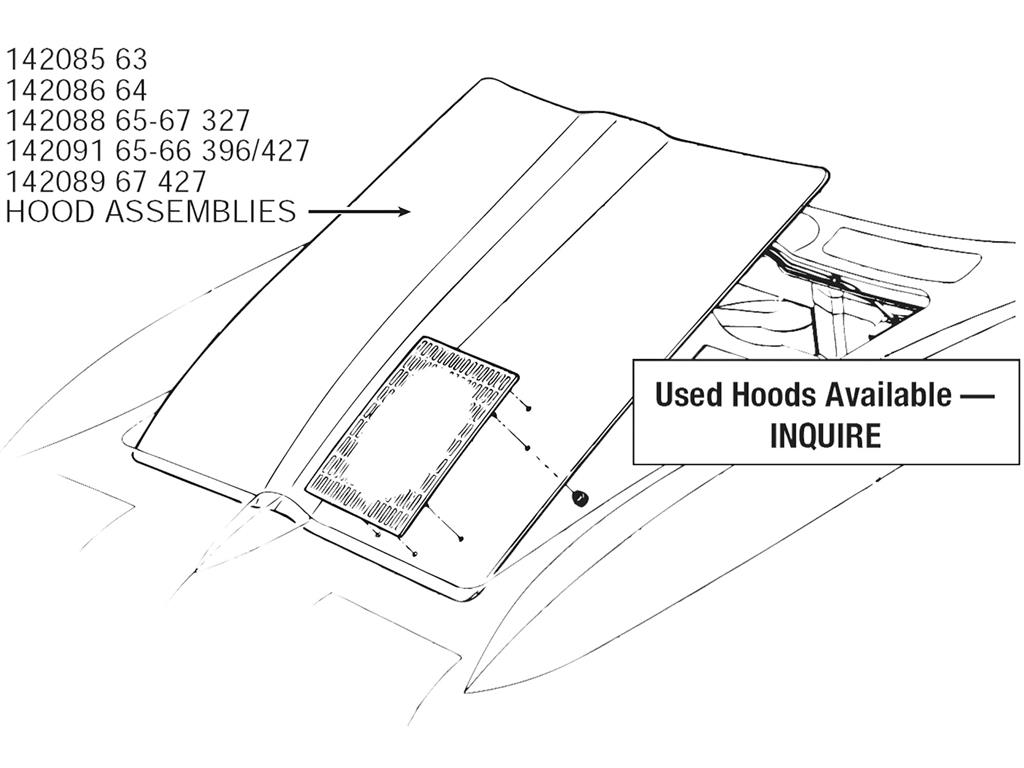 65 Hood Assembly - 396 427 Design Press Molded (ND)