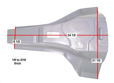 1963-1967 Floor Board Shifter Area Press Moulded Fiberglass