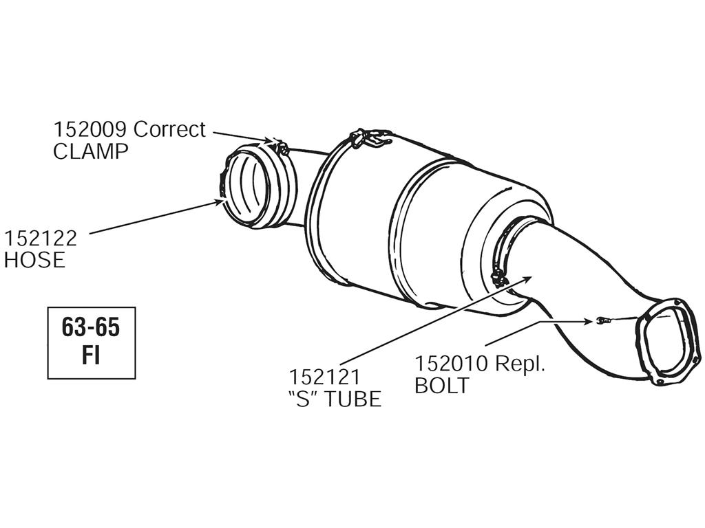 1963-1965 Fuel Injection Air Cleaner S-Tube - Steel Reproduction (ND)