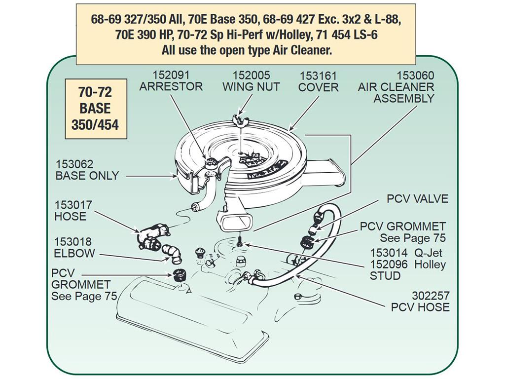 70-72 Air Cleaner Assembly 350 / 454 - Dual Snorkel "Discontinued"