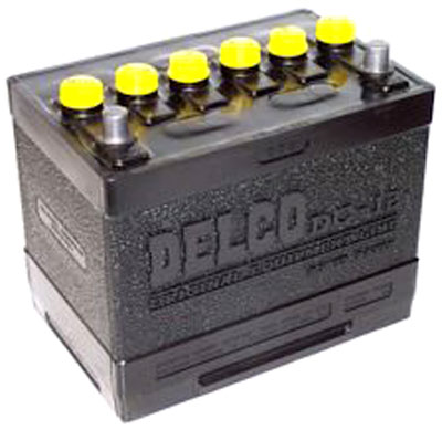 62-63 Sealed Maintenance Free Tar Top Delco Battery DC-12 (ND)
