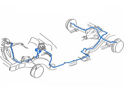 53 Late Brake Lines Set - Steel Full Car Set