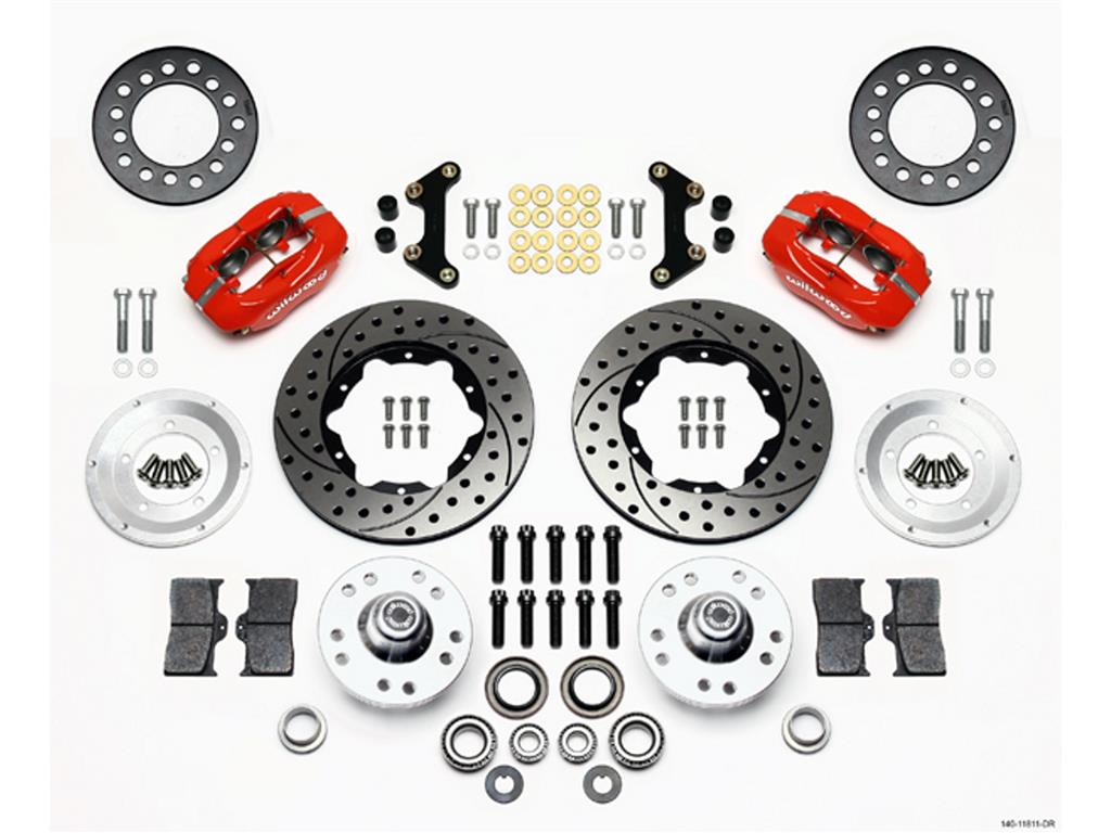 53-62 Wilwood Front Dynalite Brake Kit w/SRP Drilled & Slotted 11in Rotor Brake Color: Red