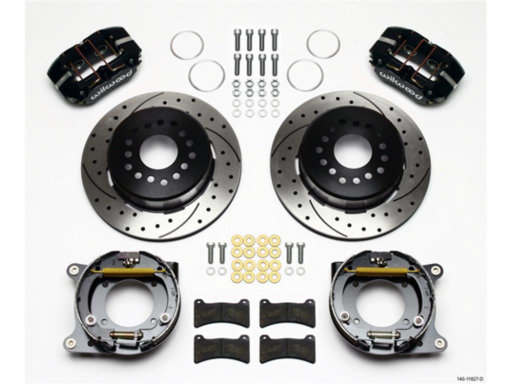 56-62 Wilwood Rear Dynalite Brake Kit w/SRP 11in Drilled & Slotted Rotor Brake Color: Black