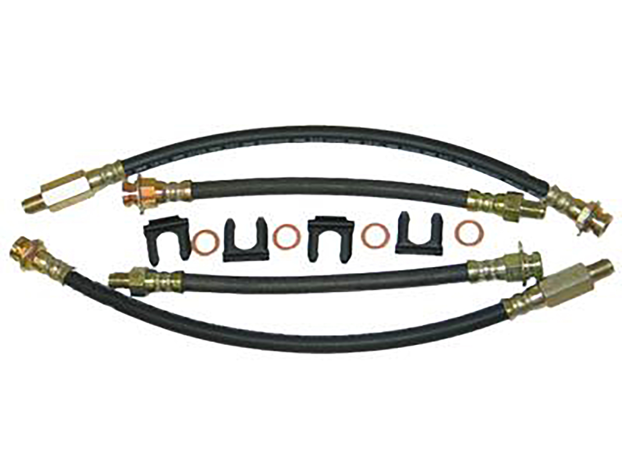 63-82 Brake Hoses Car Set - With Clips And Washers