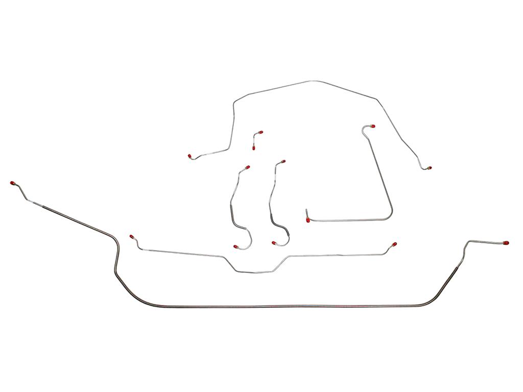 65-66 Brake Line Kit - Standard Steel For Full Car 1/4"