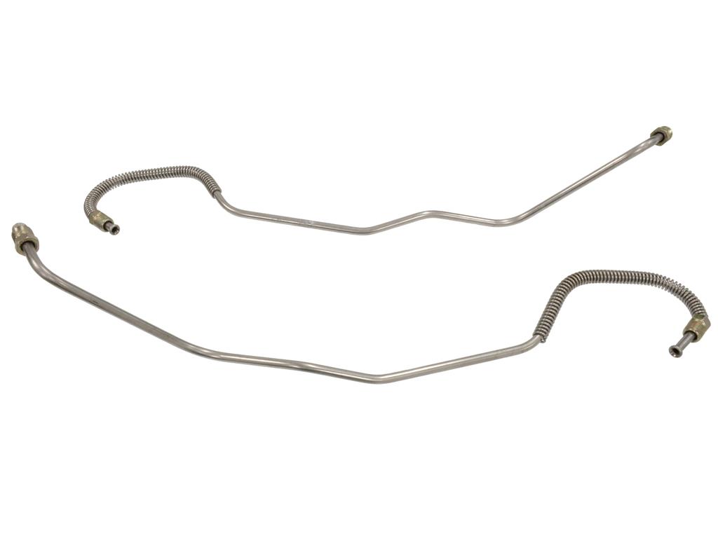 65-82 Stainless Steel Rear Caliper Brake Lines with Spiral Armor - Pair