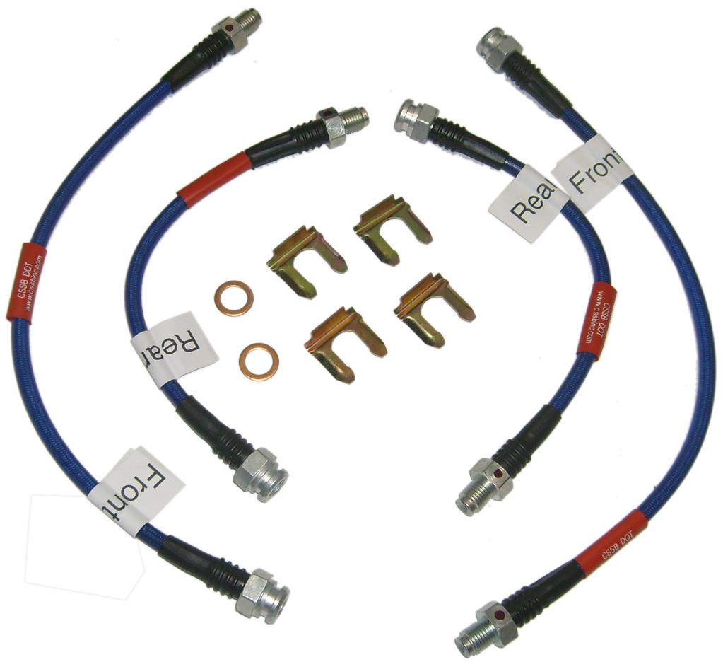 63-82 Brake Hoses Stainless Steel Braided Set of 4 Made In USA