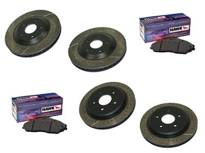 97-04 AC Delco Drilled / Slotted Brake Rotor With Hawk Brake Pads *Use 195056*