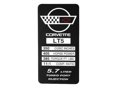 93-95 Console Engine Spec Plate - Lt5 Zr-1 "Discontinued"