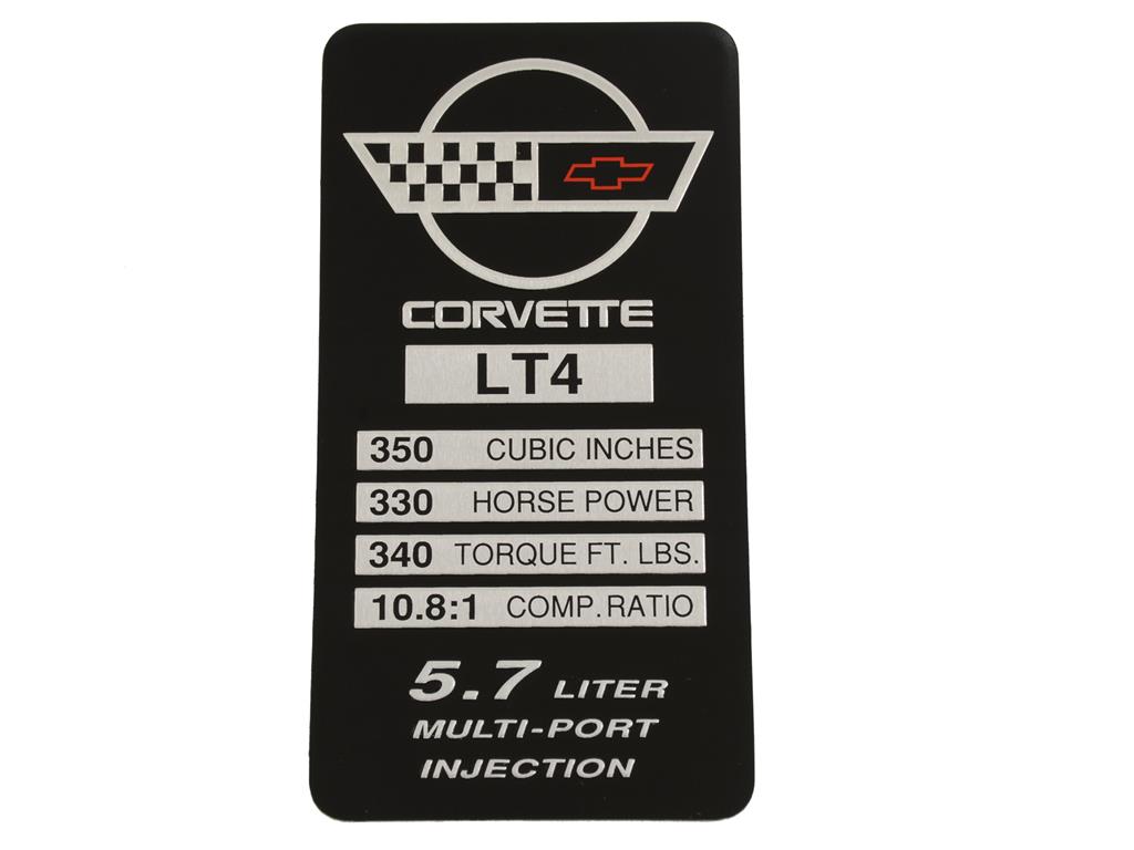 96 Console Engine Spec Plate - LT-4 *Discontinued*