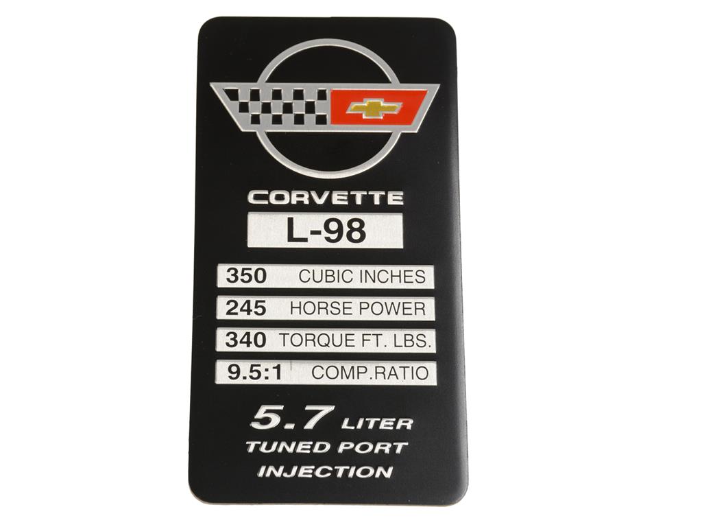88 Console Engine Spec Plate - 245 Horsepower *Discontinued*