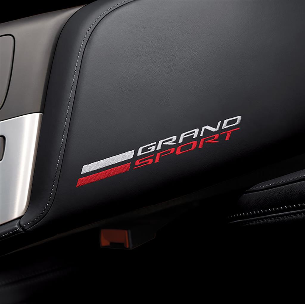 2014-2019 Black Leather Console Lid with GrandSport Logo "Discontinued"