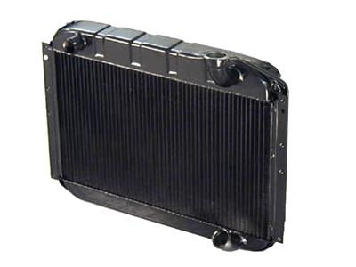 55-60 Direct Fit Aluminum Radiator w/Auto Trans Cooler Radiator Finish: Black Ice Coat