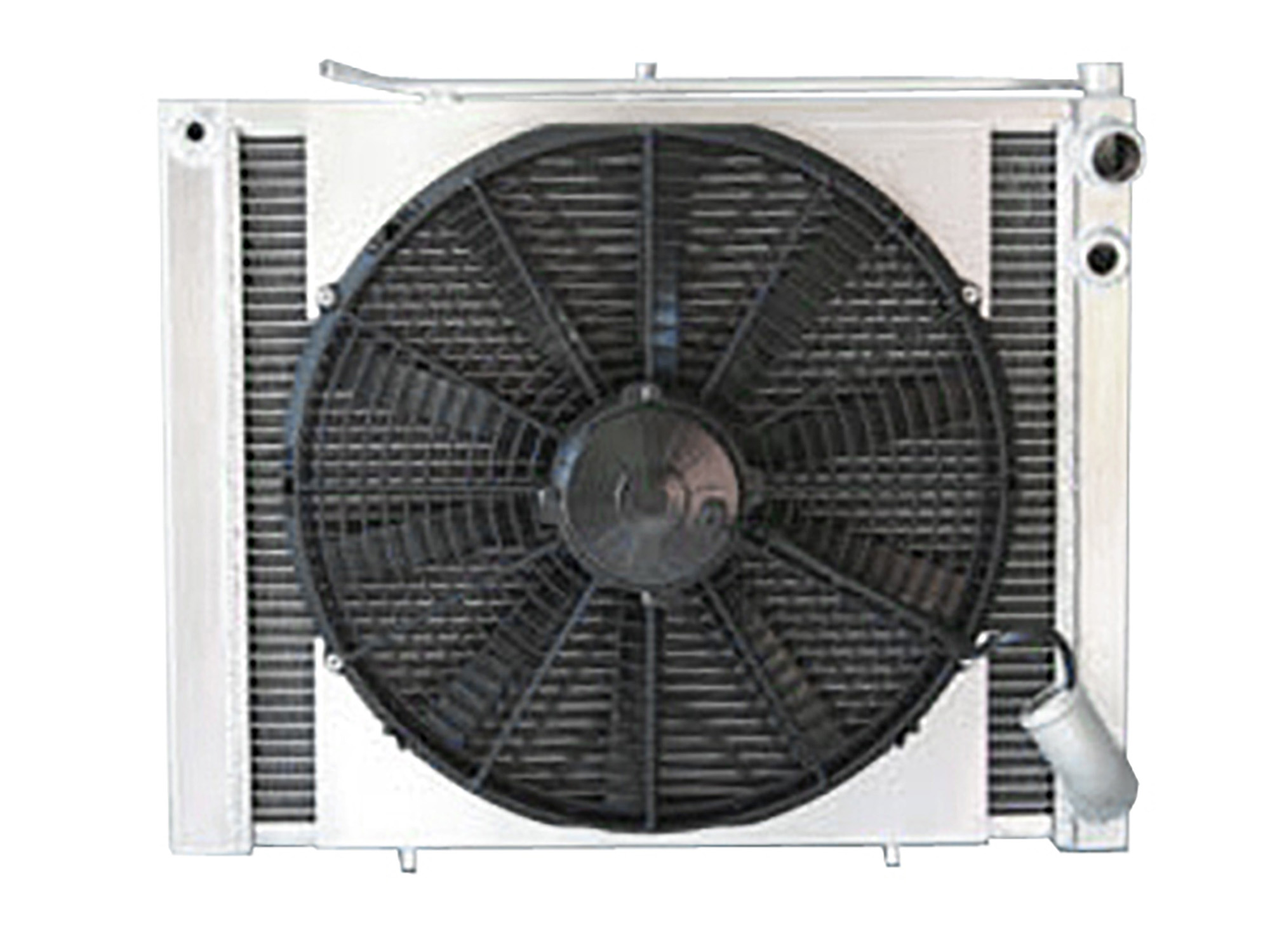 61-62 LS Conversion Direct Fit Aluminum Radiator & Fan Combo Radiator Finish: Natural