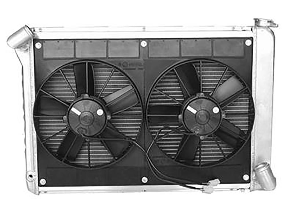 66-68 427 w/Auto & 68 327 w/Auto Direct Fit Aluminum Radiator & Fan Combo Radiator Finish: Natural