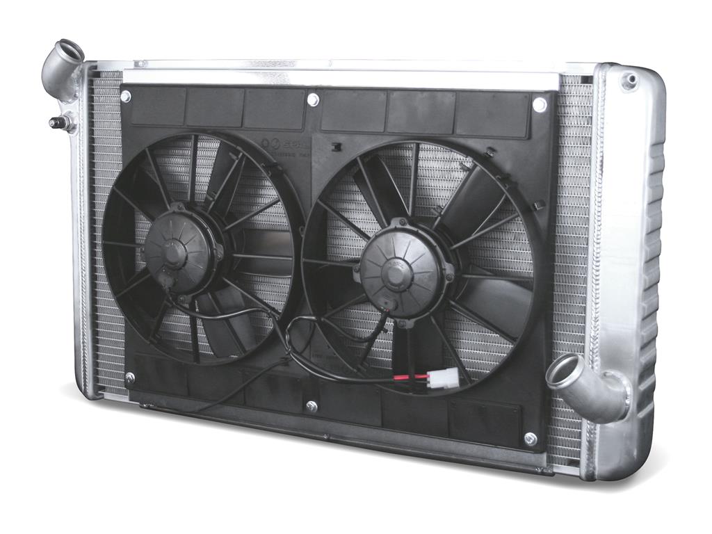 69-72 427/454 w/4-spd Direct Fit Aluminum Radiator & Fan Combo Radiator Finish: Natural