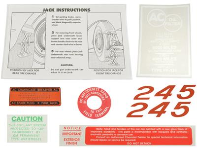 57 Decal Set - 245 Horsepower - 8 Pieces