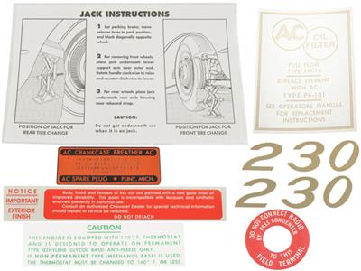 58 Decal Set - 230 Horsepower - 8 Pieces