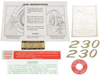 59-60 Decal Set - 230 Horsepower - 8 Pieces