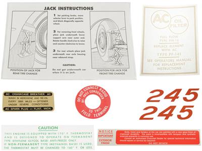 59-60 Decal Set - 245 Horsepower - 8 Pieces