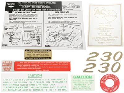 61 Decal Set - 230 Horsepower - 8 Pieces