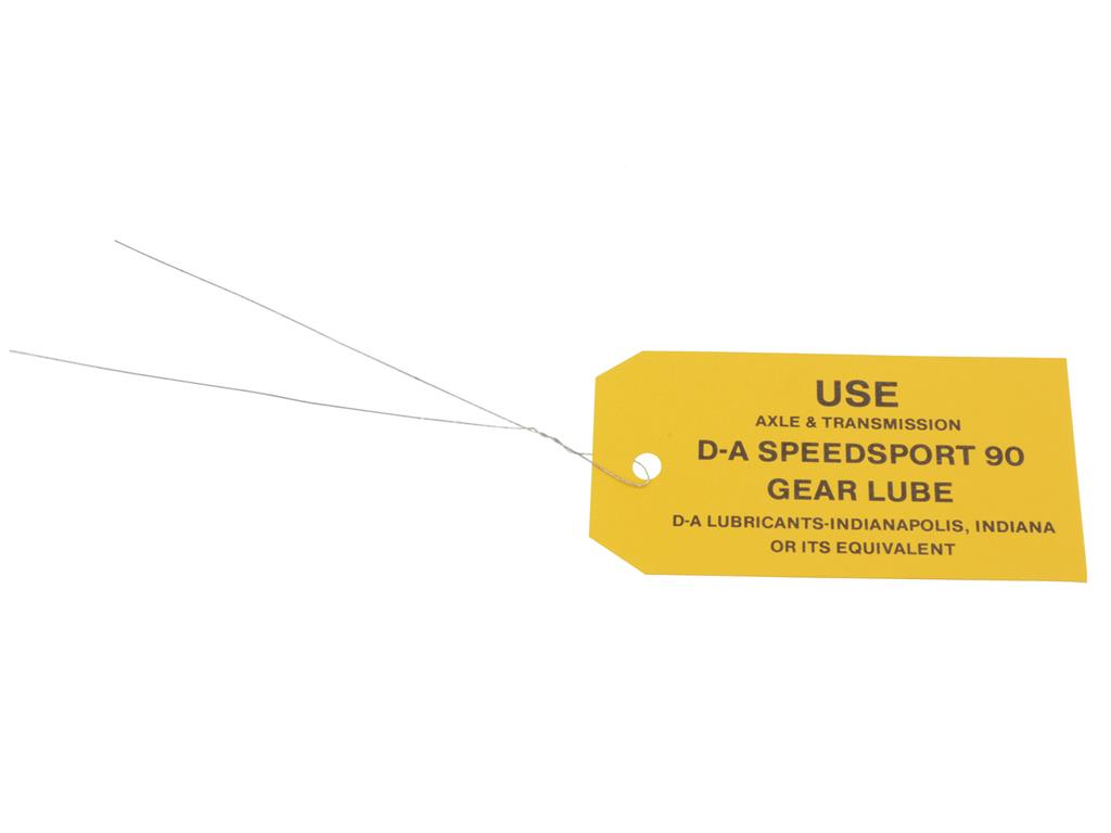 66-71 Transmission Lubricant Tag - M22