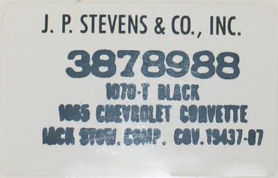 65-67 Decal - Jack Cover Board Carpet - JP Stevens Company  (ND)