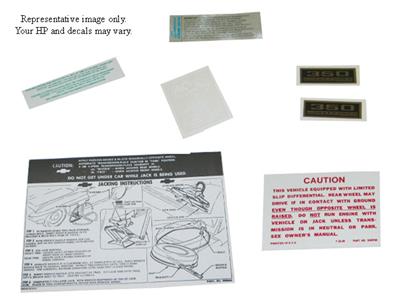 1964-1965 Decal Set 365 Horsepower Steel Wheel - 7 Pieces