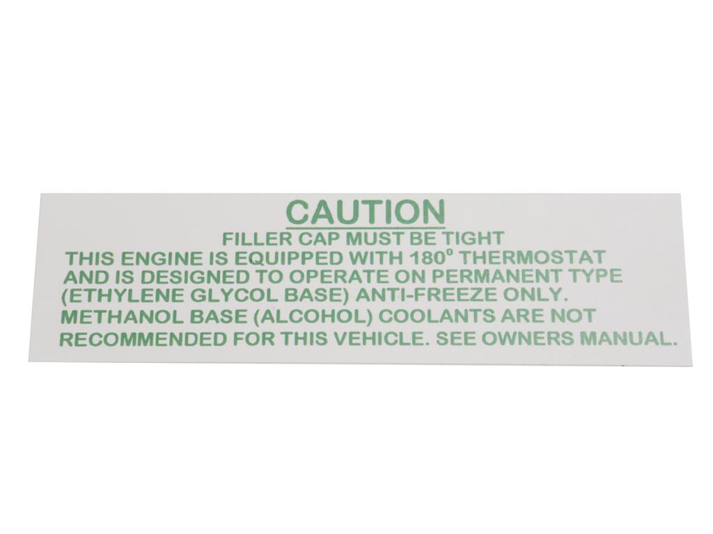 63-64 Decal - Radiator Caution - On Radiator Left Hand