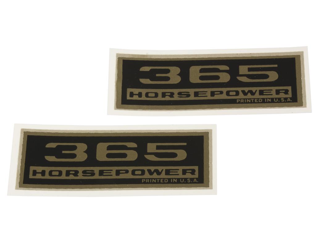 1964-1965 Valve Cover Decals - 327 / 365 Horsepower