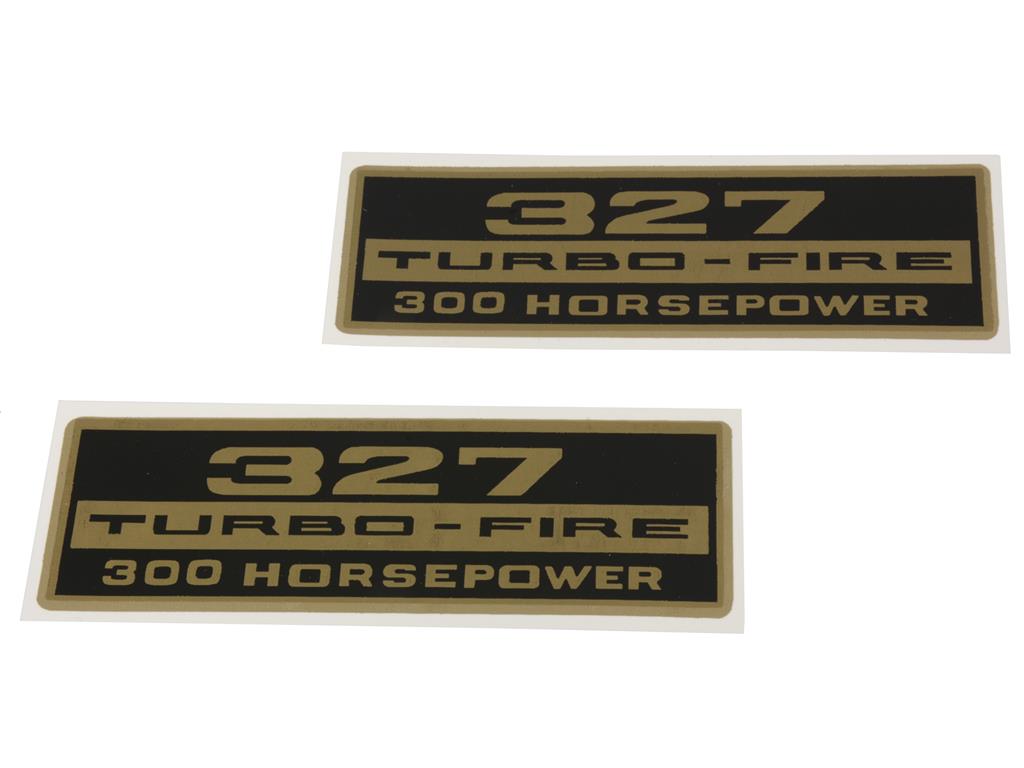 1966 Valve Cover Decals - 327 / 300 Horsepower