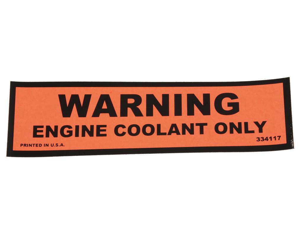 74-77 Cooling System Decal - Coolant Warning On Expansion Tank