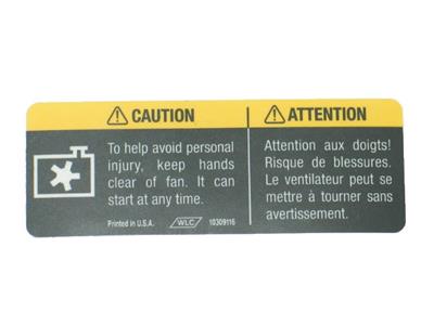 90-96 Fan Blade Caution Decal *Discontinued*