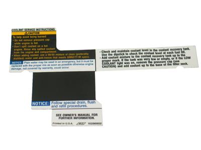 92-96 Coolant Service Instruction Decal *Discontinued*