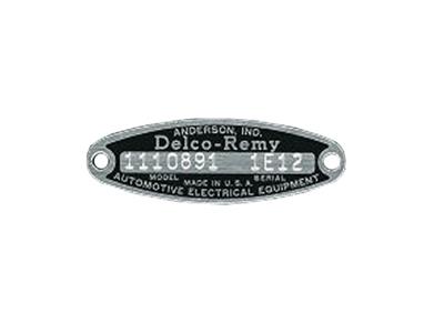 53-61 Delco Distributor Tag With # And Date - Black (ND)