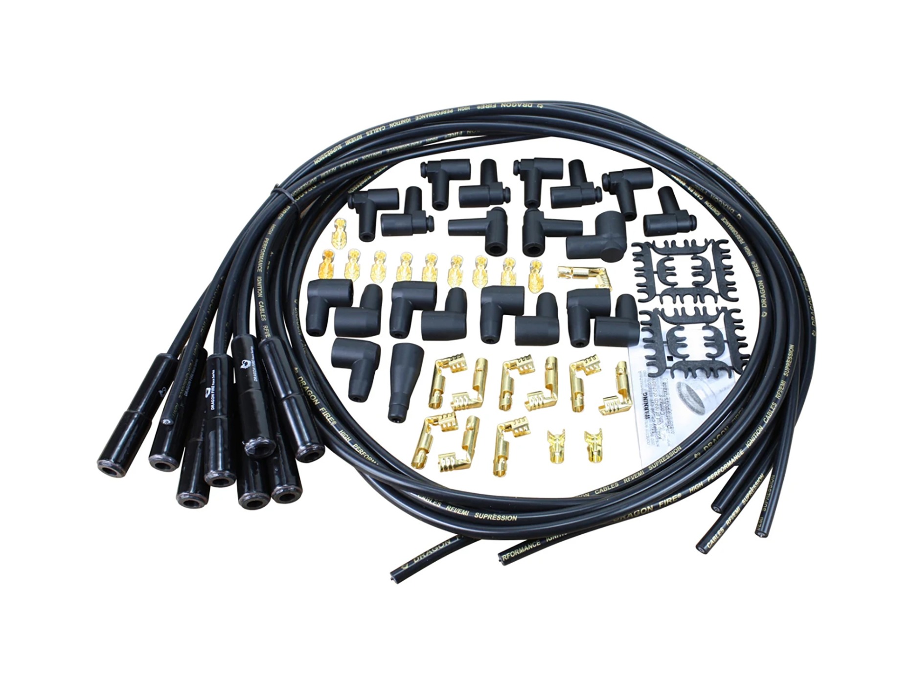 1956-1991 Dragon Fire Sport 8.5mm Spark Plug Wire Set w/180 Ceramic Boots (Black)