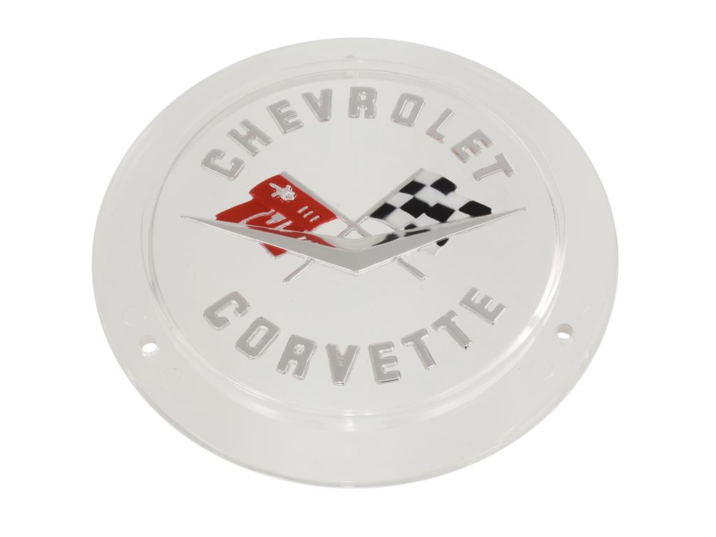 58-62 Front / Nose Or Rear Emblem Silver Letters (Service Replacement)