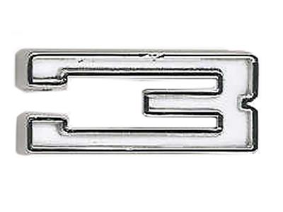 3 Individual Numeral Emblem Color: White