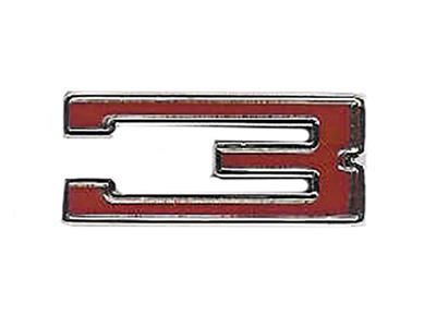 3 Individual Numeral Emblem Color: Red
