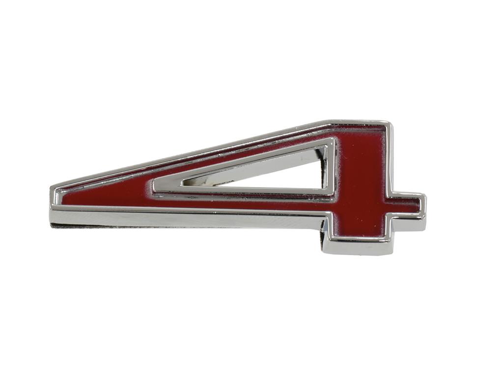 4 Individual Numeral Emblem Color: Red