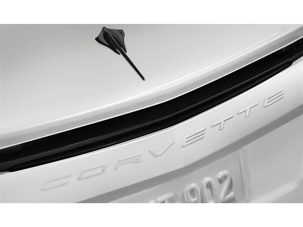 2020-2027 White Rear Corvette Letters Script Emblem (ND)